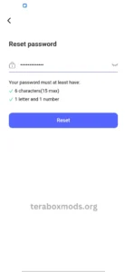 Steps to Reset Terabox Account Password